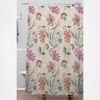 Monday Floral Shower Curtain