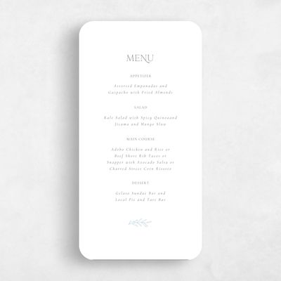 Blue Rounded Wedding Menu - Kently
