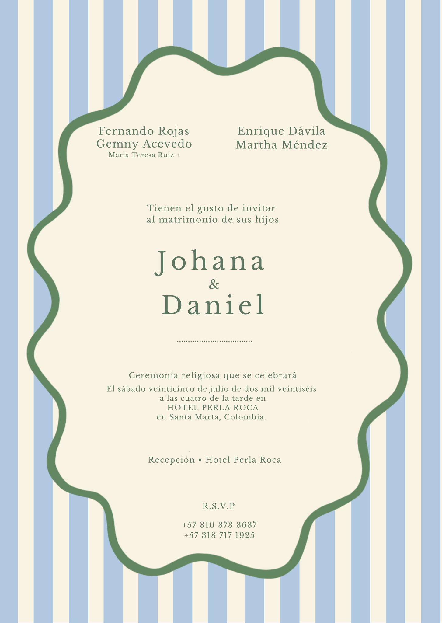 The Wedding Website of JOHANA ROJAS and DANIEL DÁVILA