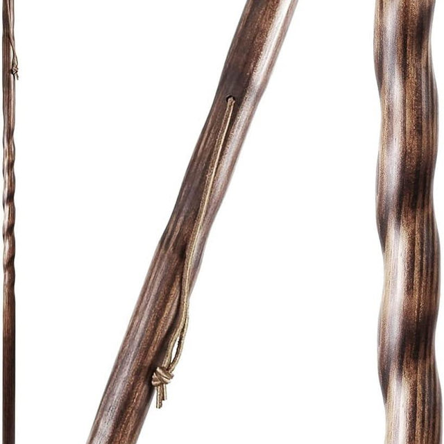 Brazos 55" Twisted Trail Blazer Handcrafted Walking Stick, Brown, Made in The USA
