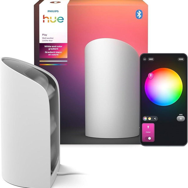 Philips Hue Play Smart Wall Washer (White), White & Color Light with ColorCast Technology, Bluetooth Compatible, Voice Control with Alexa, Apple Home & Google Assistant