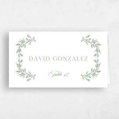 Bright Sage, Green Wedding Place Card - Hetherton