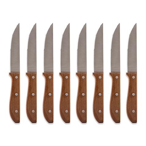 Art and Cook Wooden Jumbo 5" Steak Knives (Set of 8)