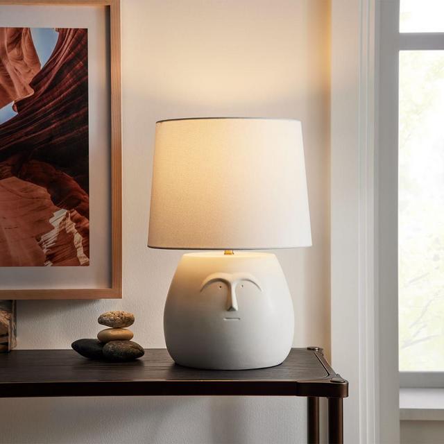 Claymen Ceramic Table Lamp, Matte White