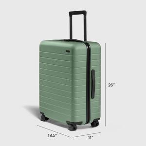 Away Medium Checked Luggage, Lightweight Hard Shell Suitcase with Spinner Wheels, Durable Rolling Luggage, TSA Lock, 26 Inch, Sea Green