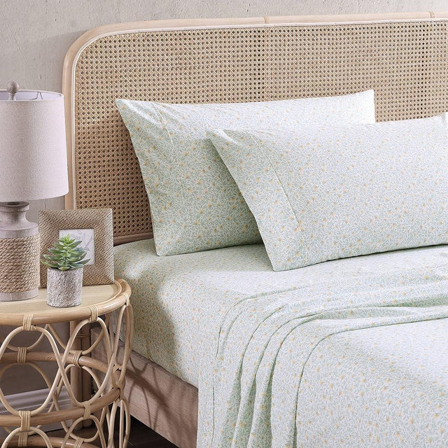 Tommy Bahama - King Size Sheet Set, 100% Cotton Percale Bedding with a Crisp & Cool Feel, Bed Sheets with Matching Fitted Sheet & Pillowcases (Cool Zone Sage)