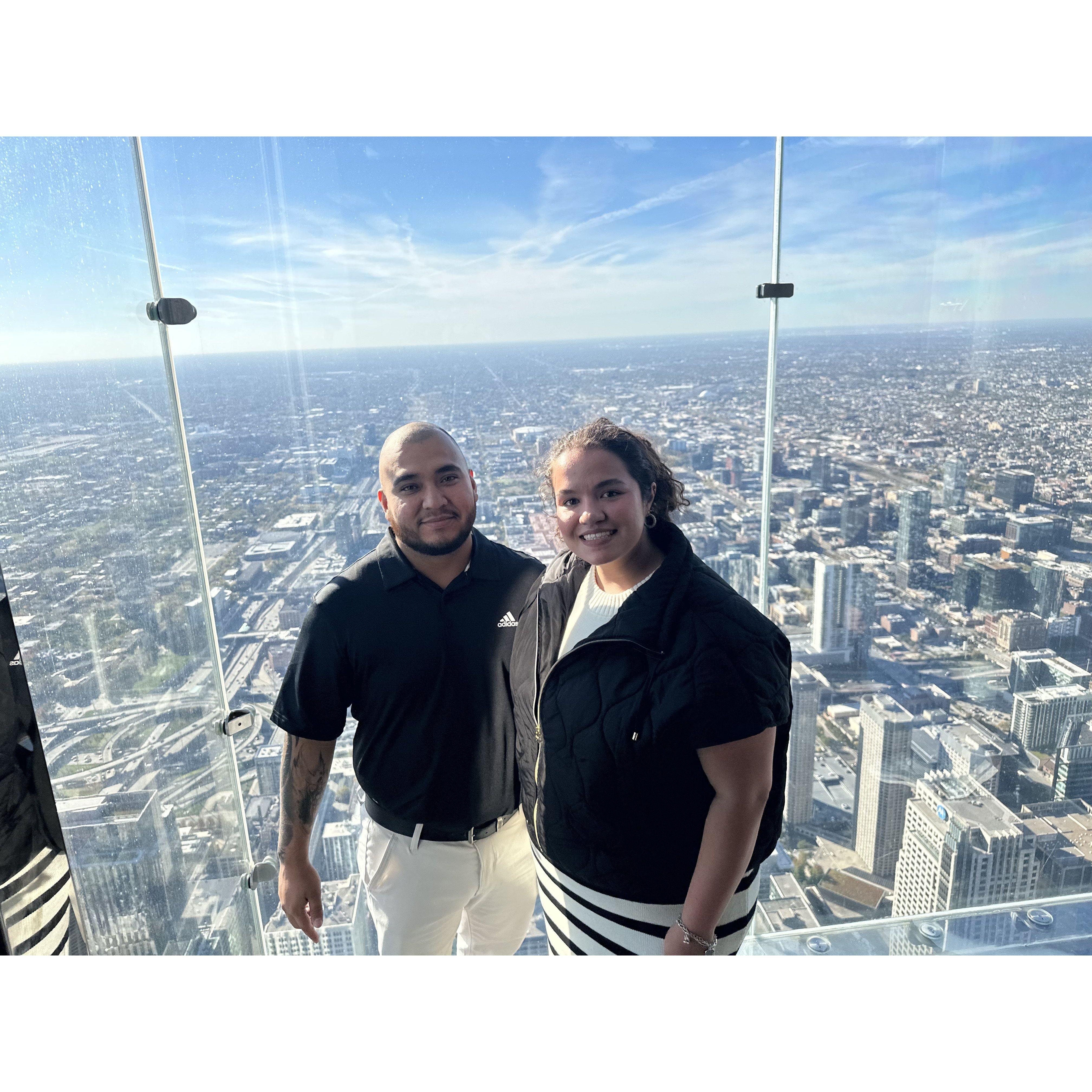 Chicago skyline view from above.