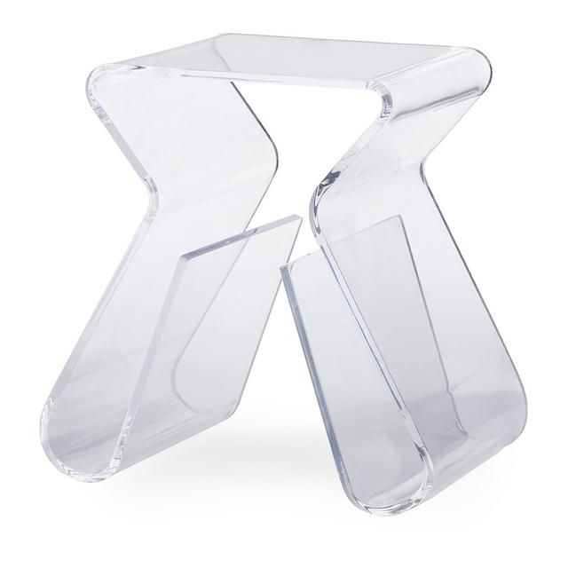 Acrylic End Table with Magazine Rack - Baxton Studio