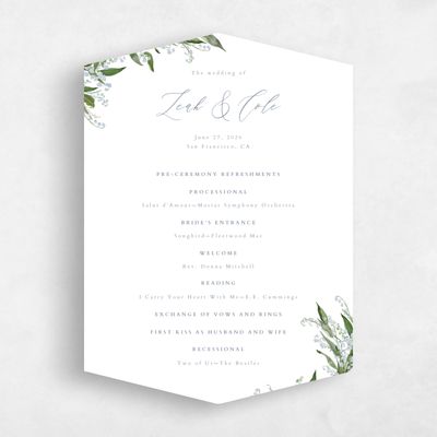 Blue Diamond Wedding Program - Zucchero