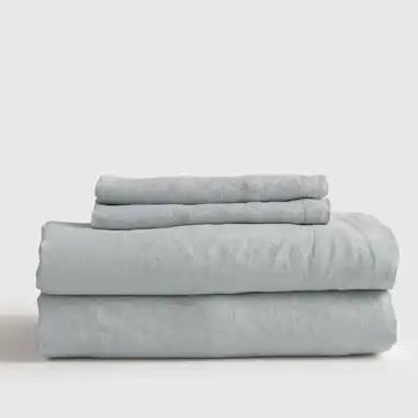 European Linen Deluxe Bedding Bundle - With Flat Sheet, Mist