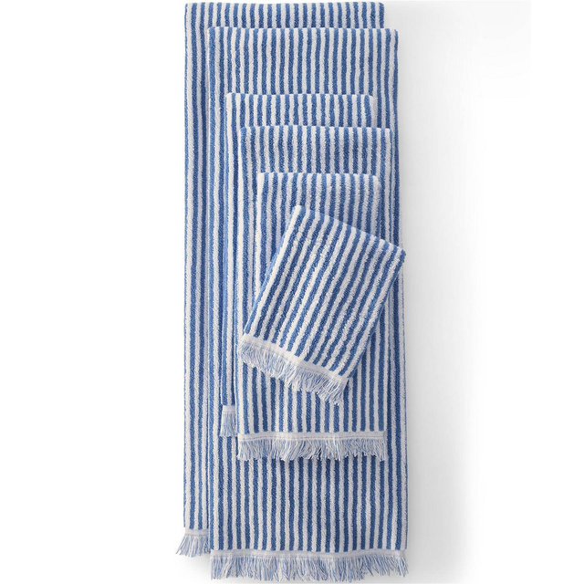 Lands' End Cotton Yarn-dyed Stripe 6-Piece Bath Towel Set