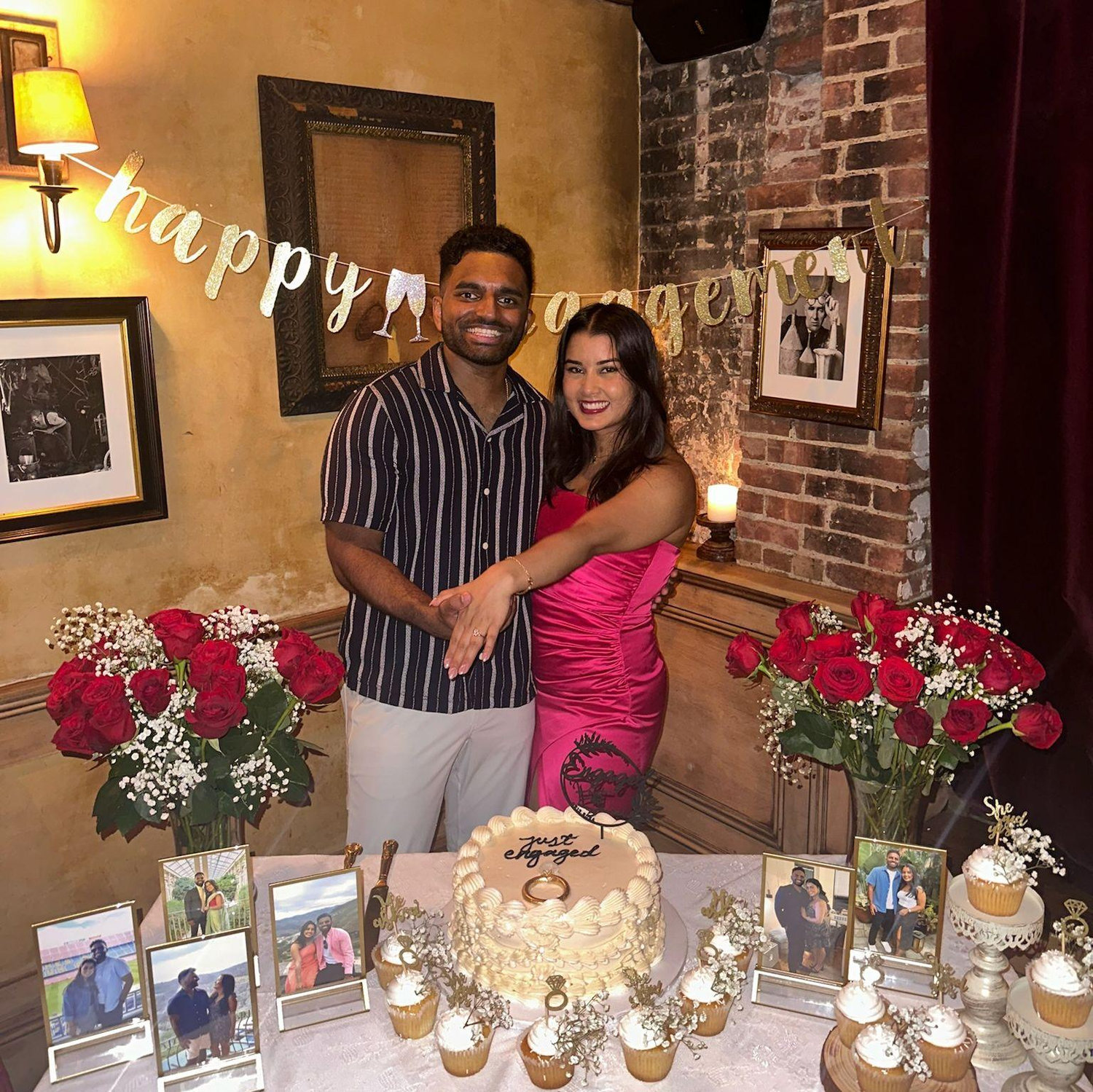 After the proposal, Prat surprised Sim with a party with their close friends and family!
