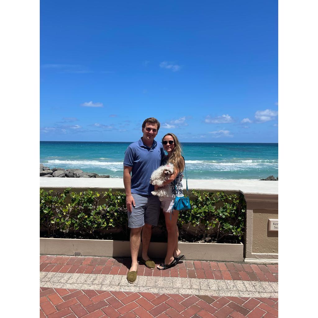 A picture of us with Coco at the Breakers Hotel in Palm Beach, Florida
