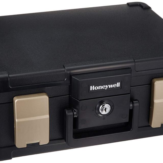 Honeywell Safes Door Locks LHLP1103G 30 Minute Fire Safe Waterproof Safe Box Chest with Carry Handle, Medium, 1103, Black, 7.3 litre