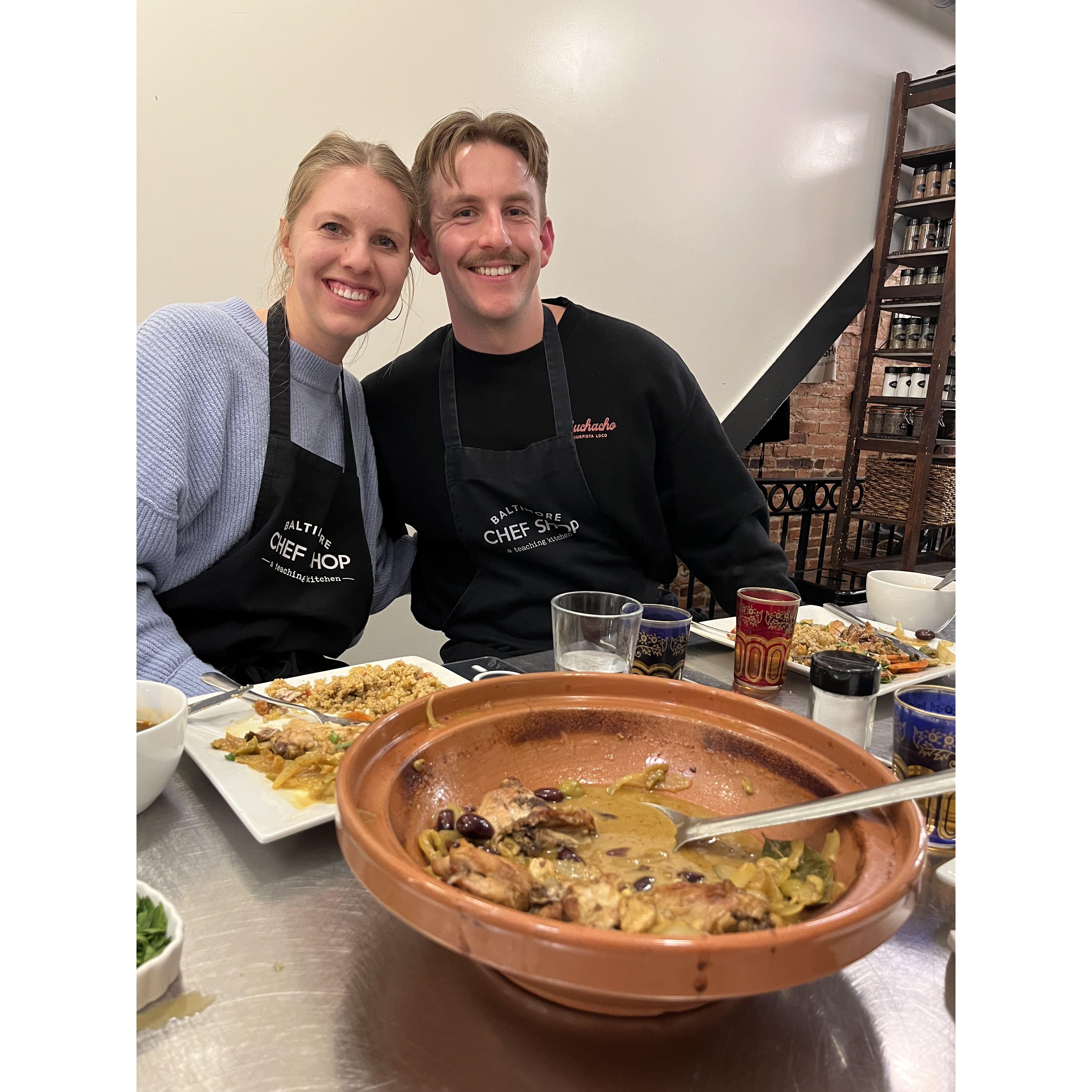 Valentine's day date night at the cooking school below Graham's apartment :)