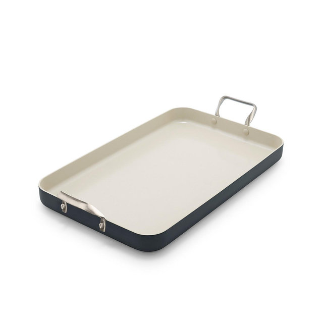 GreenPan Rio Healthy Ceramic Nonstick 18" x 11" Double Burner Griddle Pan