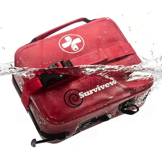 Surviveware Waterproof First Aid Kit for Kayak, Boating, Backpacking, Snow and Watersports