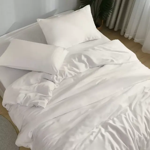 DOZ Bamboo Viscose Sheet Set, Organically Grown Bamboo, Buttery Soft, Cooling, High GSM, Deep Pockets Ivory King