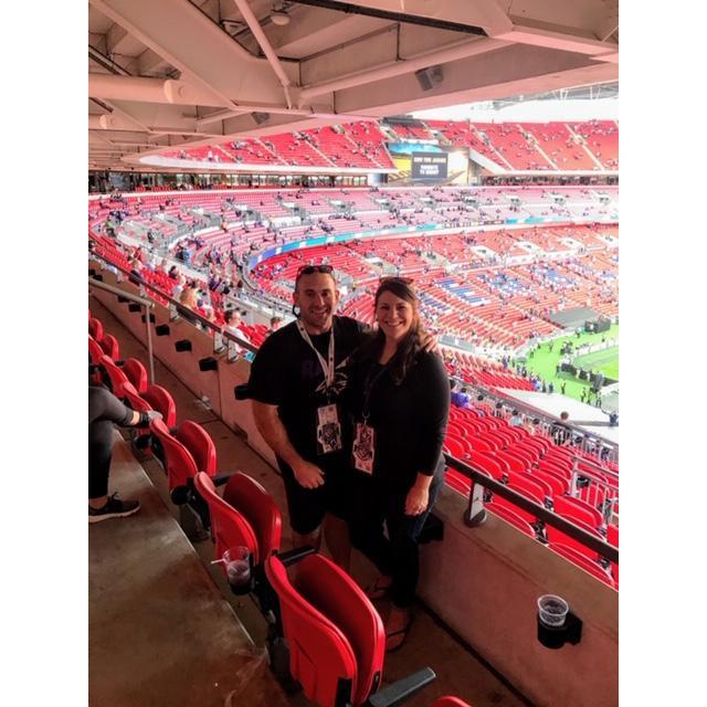 Ravens @ Wembley Stadium. Picture taken prior to that terrible loss...hence the smiles.