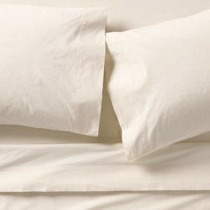 Favorite Washed Organic Cotton Mist Blue King Bed Sheet Set + Reviews | Crate & Barrel