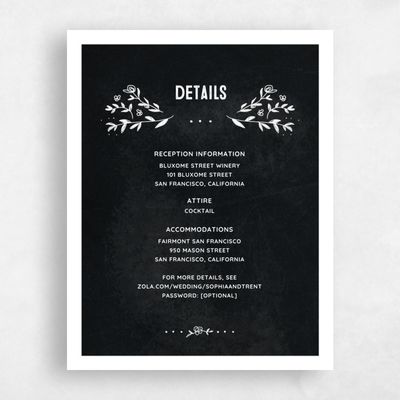Black Floral Wedding Enclosure - Humboldt