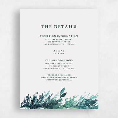 Grey Watercolor Wedding Enclosure - Oxley