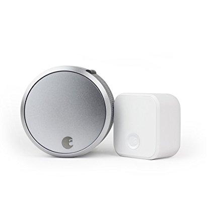 August Smart Lock Pro 3rd Generation + Connect Bundle, Silver