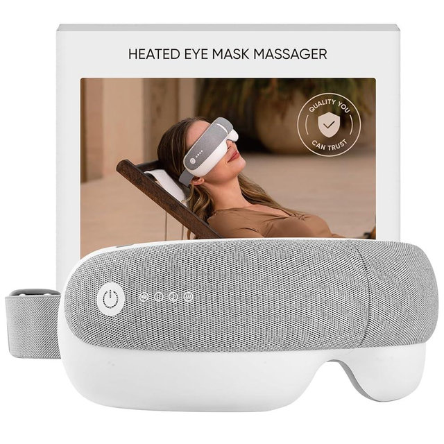 Freed Mind 3 Eye Massager with Heat & Bluetooth, Gift Set | Comes with Suede Storage Bag, 5 Modes, Relieves Migraines, Relaxes to Reduce Eye Strain and Improves Sleep, Heated Eye Mask Head Massager