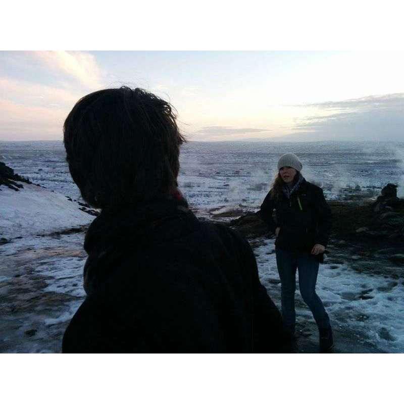 Sharyn has gotten better at walking on ice... (2014)