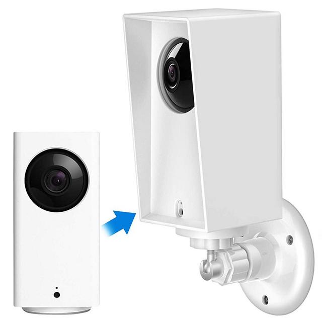 Wyze Cam Pan Wall Mount, Weather Proof Anti-Sun Glare and UV Protection Outdoor/Indoor Adjustable Bracket with Protective Skin Case for Wyze Cam Pan 1080p Security Camera by KASMOTION