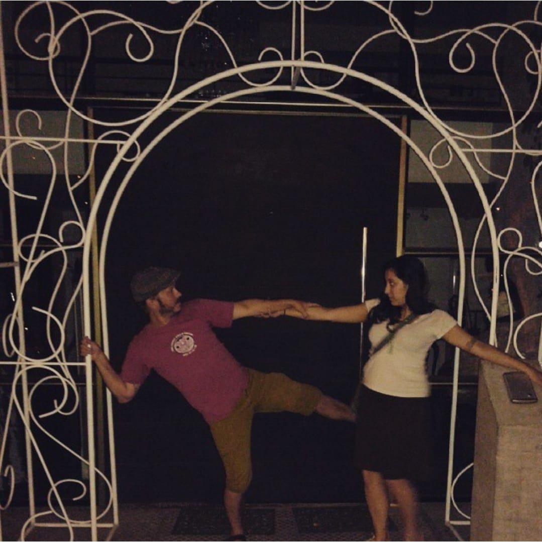 Under a wedding arch we just found somewhere in Providencia, Chile- a sign of things to come!
