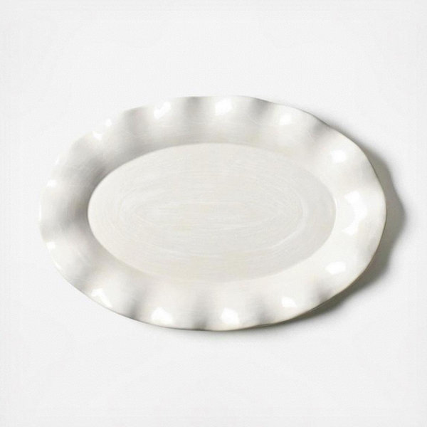 by Laura Johnson Signature Ruffle White Oval Platter
