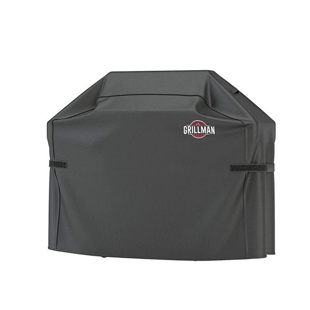 Grillman Premium BBQ Grill Cover, Heavy-Duty Gas Grill Cover for Weber, Brinkmann, Char Broil etc. Rip-Proof, UV & Water-Resistant (52" L x 26" W x 43" H, Black)