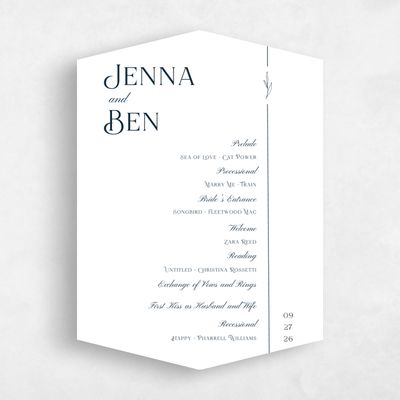 White Diamond Wedding Program - Hartington