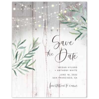Light Wood, White Wedding Digital Save the Date - Saranac Classic