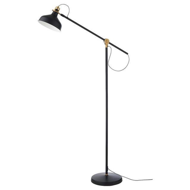 RANARPFloor/reading lamp with LED bulb, black