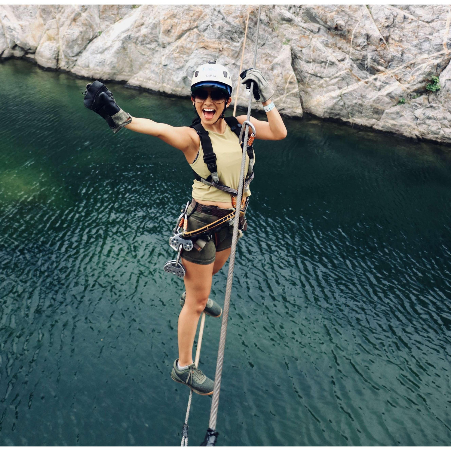 Walking the tight rope in Cabo. No, Im not looking down!