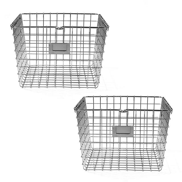 Spectrum Diversified Wire Storage Basket, Medium, Chrome, 2-Pack