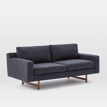 74" Sofa, Yarn Dyed Linen Weave, Indigo