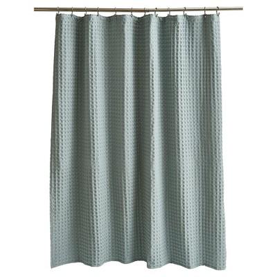 Wide Waffle Shower Curtain Aqua - Fieldcrest®