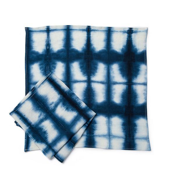 Shibori Napkins in Cobalt Blue