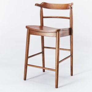 Kaysville Curved Back Wood Counter Height Barstool Walnut: Rubberwood Frame, 250lb Capacity - Threshold™ designed with Studio McGee