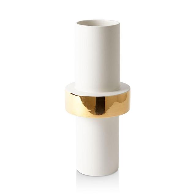 Global Views Midline Goldtone-Ring Vase