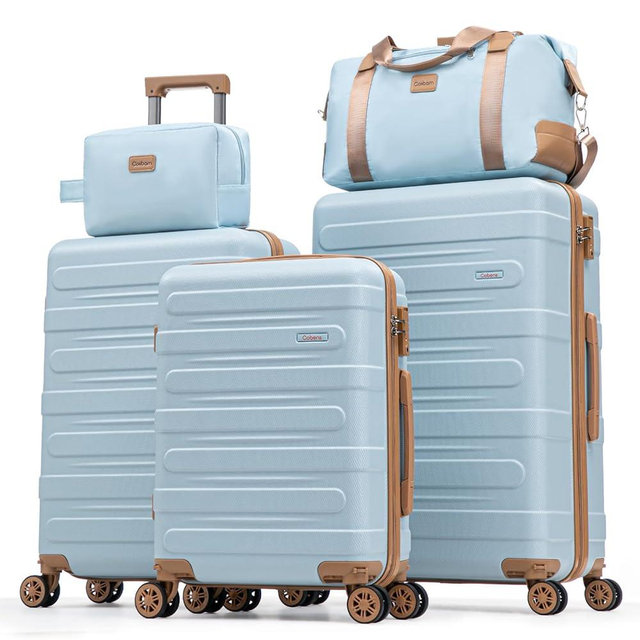 Cobens Luggage Sets 5 Piece Durable Suitcase Set with Spinner Wheels, Hard Shell Carry on Luggage with TSA Lock, Large Checked Travel Suitcases for Men and Women