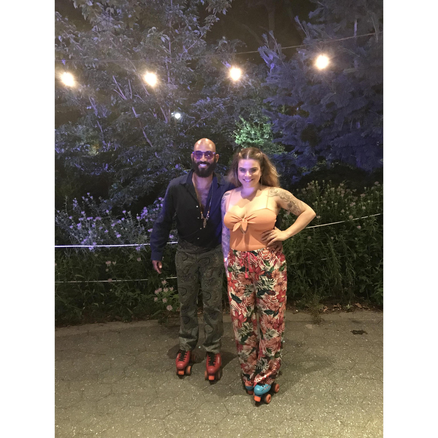 70's theme roller skate night in Prospect Park