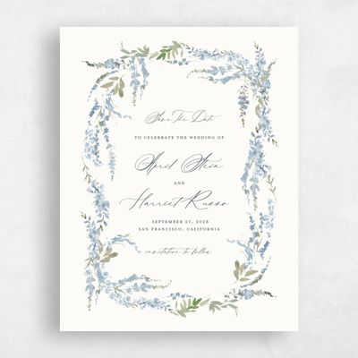 Baby Blue Wedding Save the Date - Riga Portrait