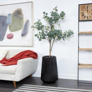 Black Resin Stripe Vase