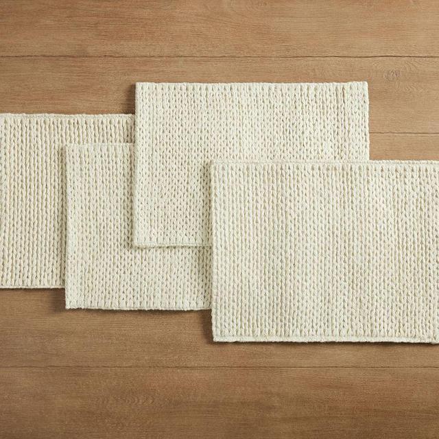 Handwoven Jute Placemats, Set of 4 - Ivory