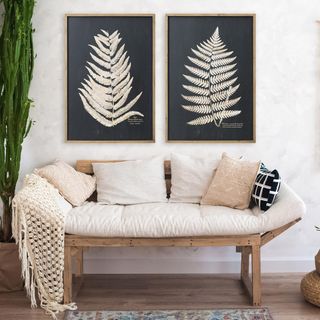 2-Piece Fern Leaf Framed Wall Decor Set
