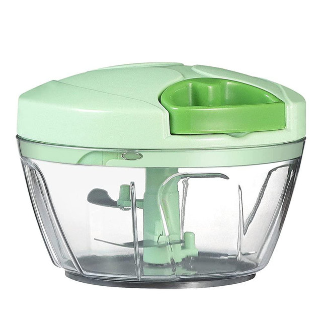 Manual Food Processor Vegetable Chopper, Ourokhome Portable Hand Pull String Garlic Mincer Onion Cutter for Veggies, Ginger, Fruits, Nuts, Herbs, etc, 2 Cup, Green
